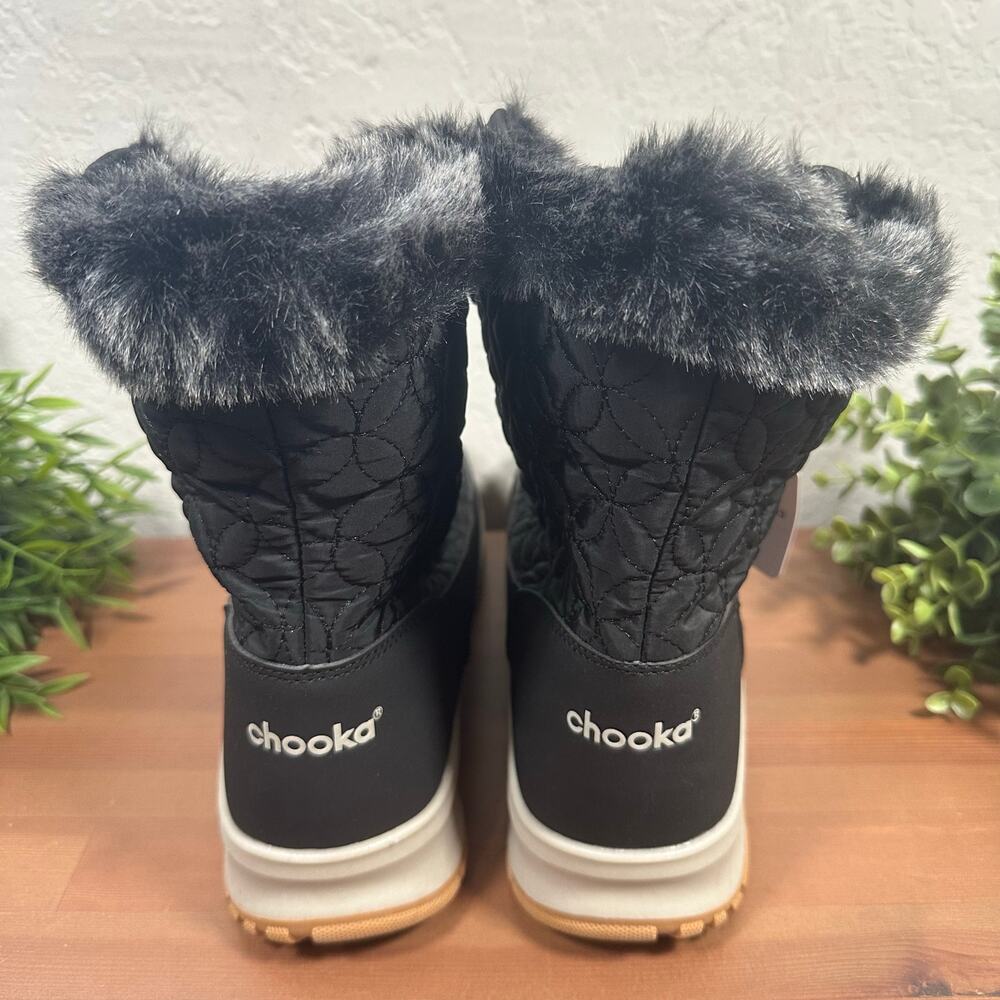 Chooka Women's Belltown Mid Faux Fur Black Boots Size 9 - Picture 5 of 9